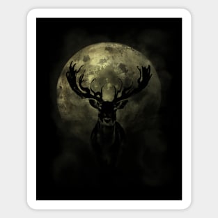 Deer and Moon - Nature Scenery Sticker